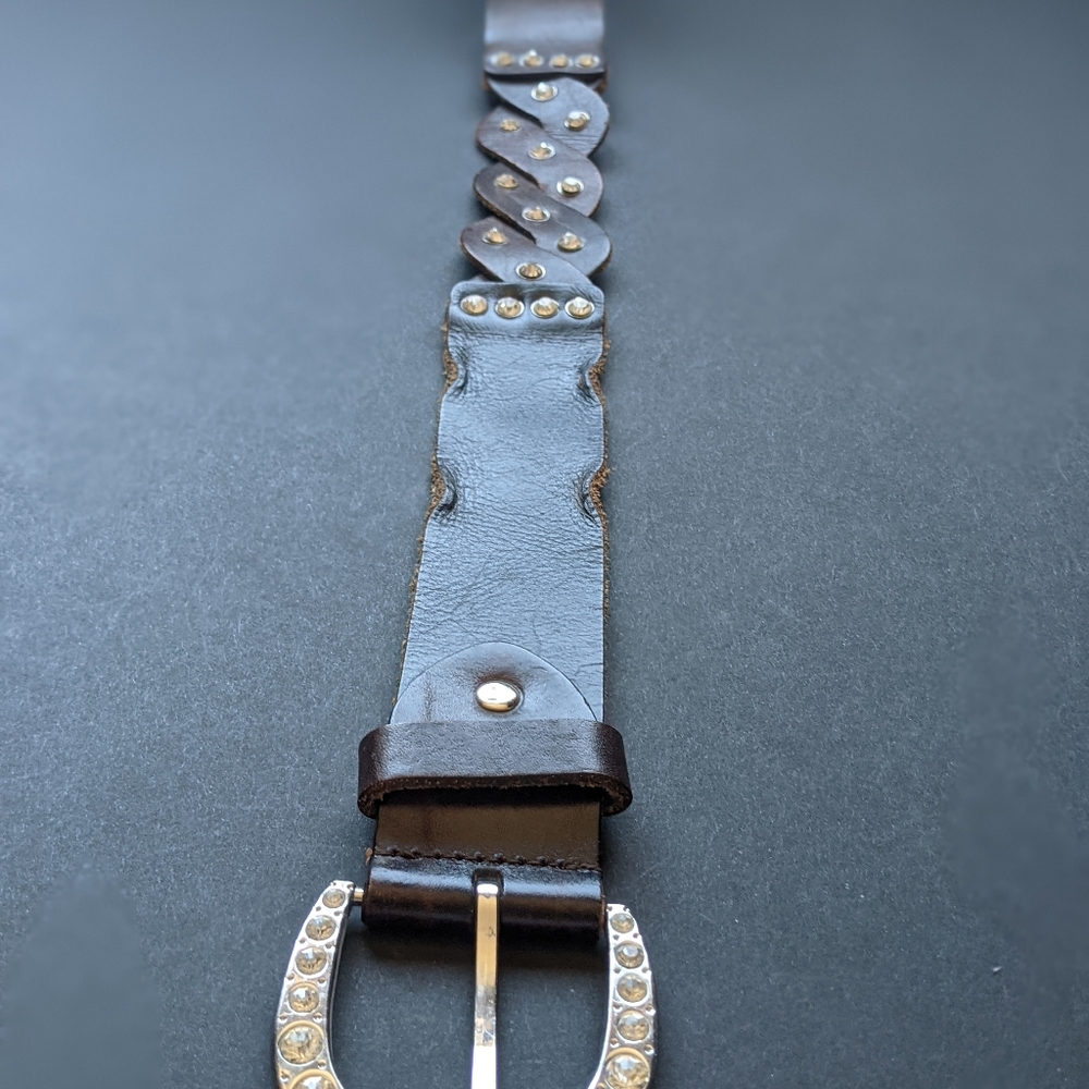 Women's Studded Leather Belt - L - Picture 4 of 7